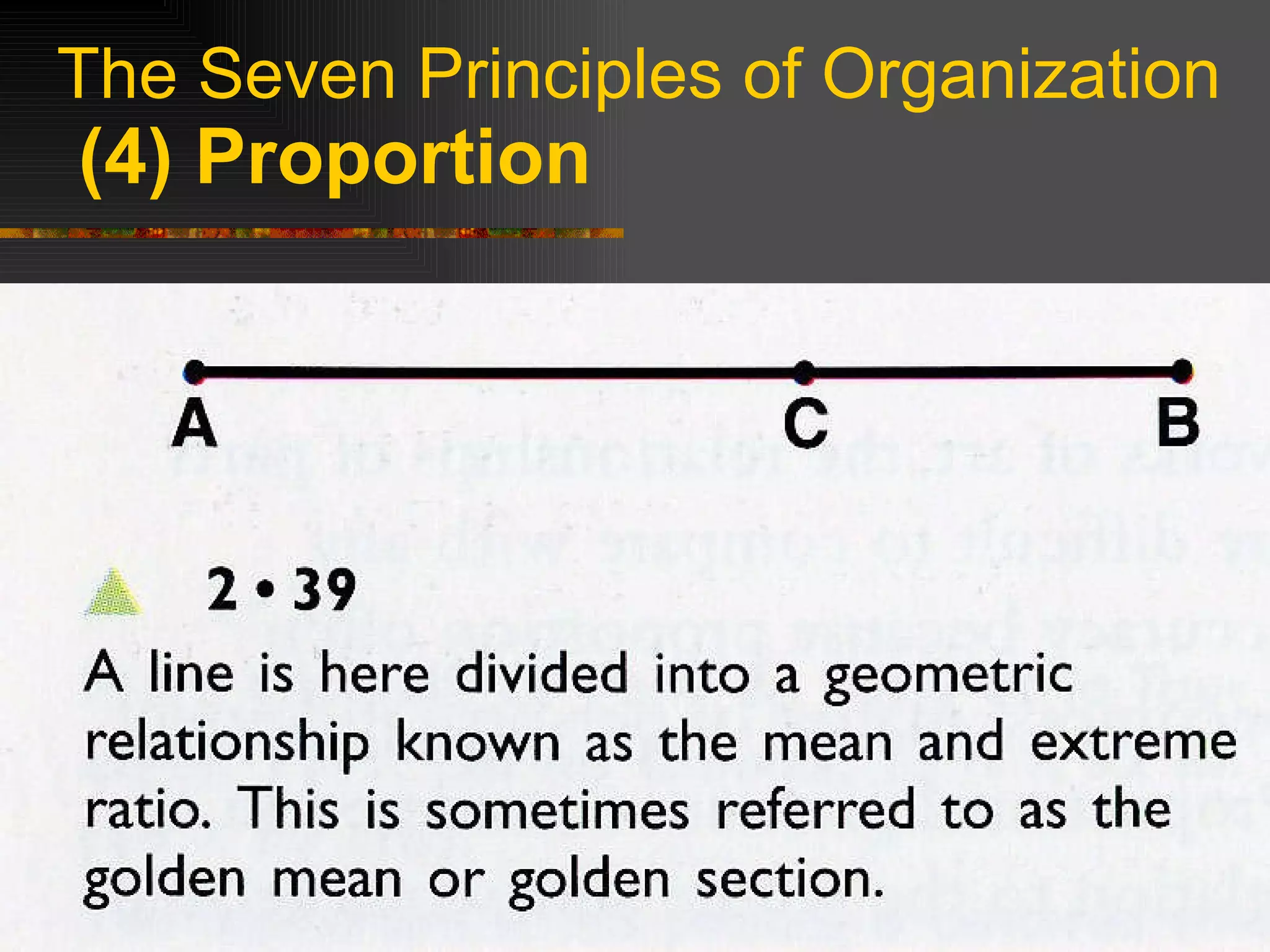 The Seven Principles of Organization   (4) Proportion 