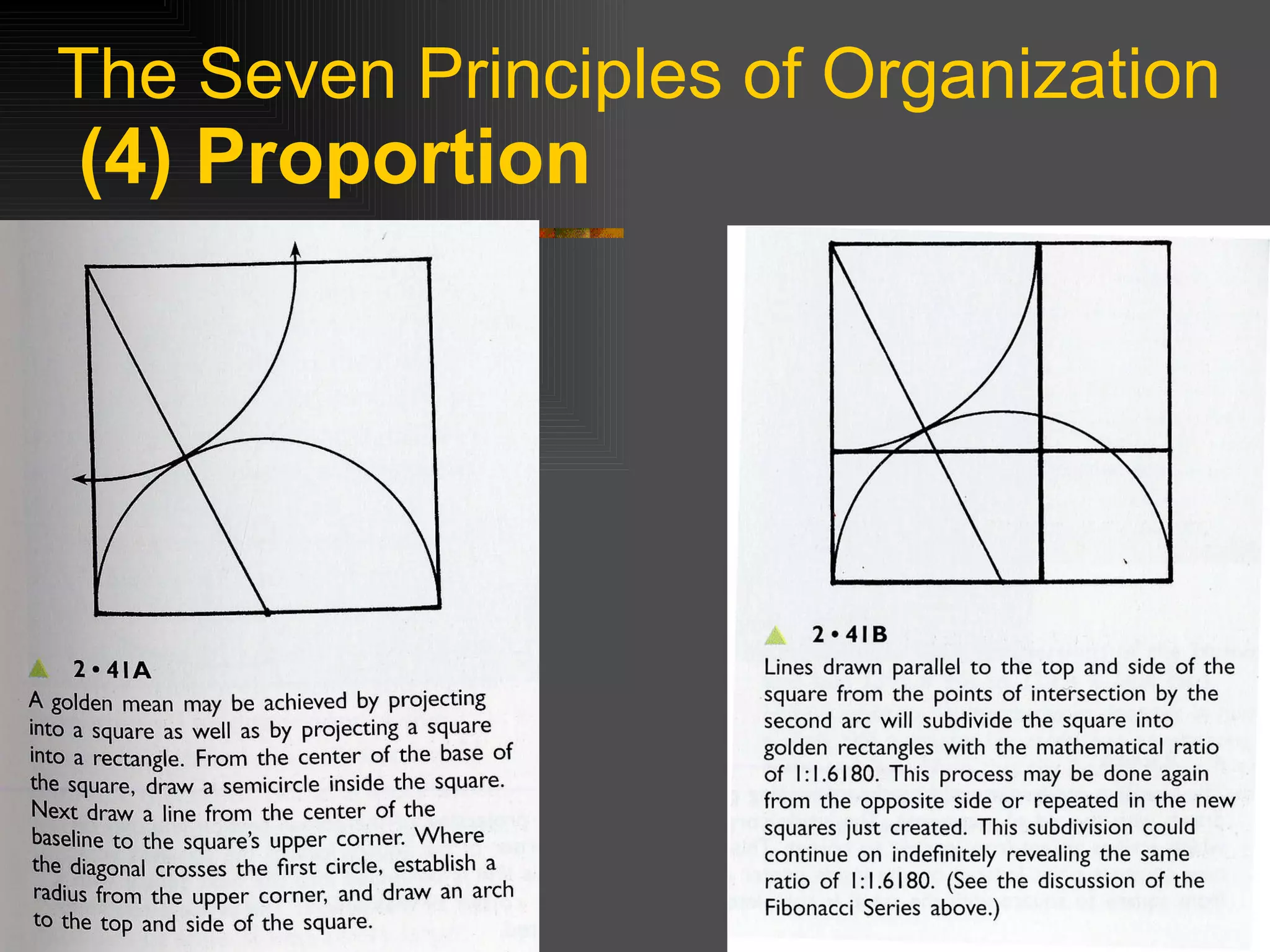 The Seven Principles of Organization   (4) Proportion 