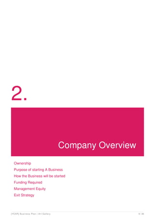 art gallery business plan example | PDF