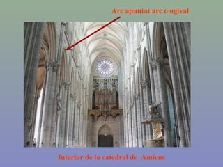 Interior de la catedral de Amiens
Arc apuntat arc o ogival
 