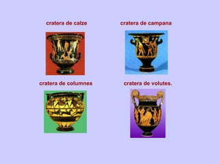 cratera de calze cratera de columnes cratera de campana cratera de volutes. 