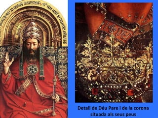 Detall de Déu Pare i de la corona situada als seus peus 