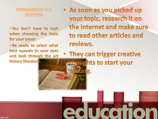Art history paper for college | PPTX