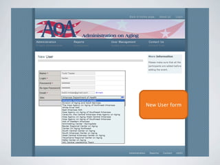 New User form
 