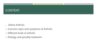 Arthritis and its types