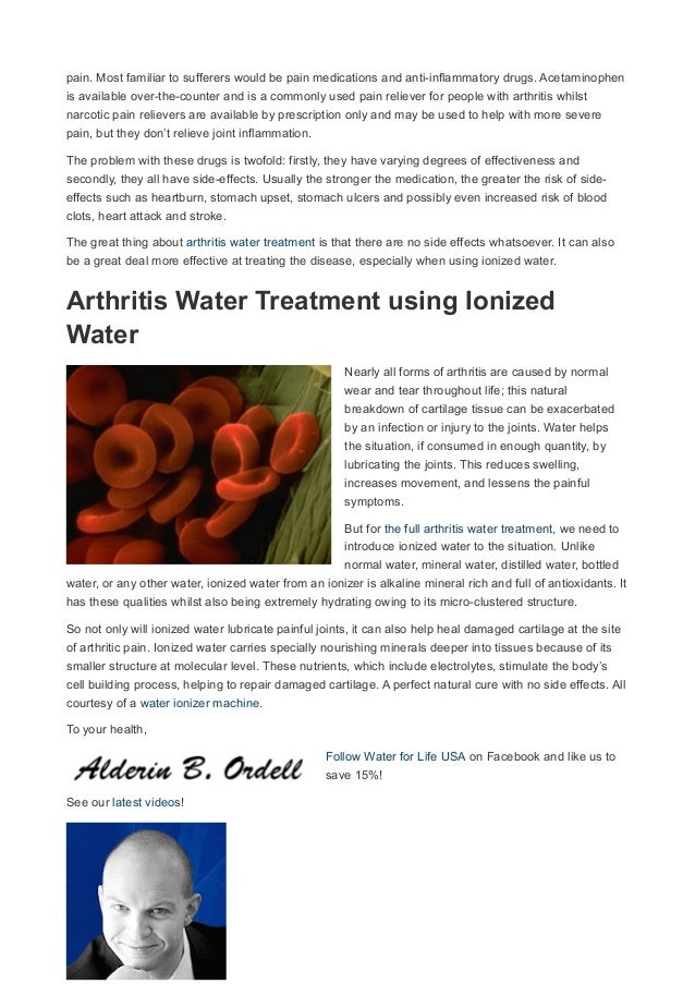 Arthritis Water Treatment