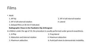 Arthrography procedures and techniques.pptx