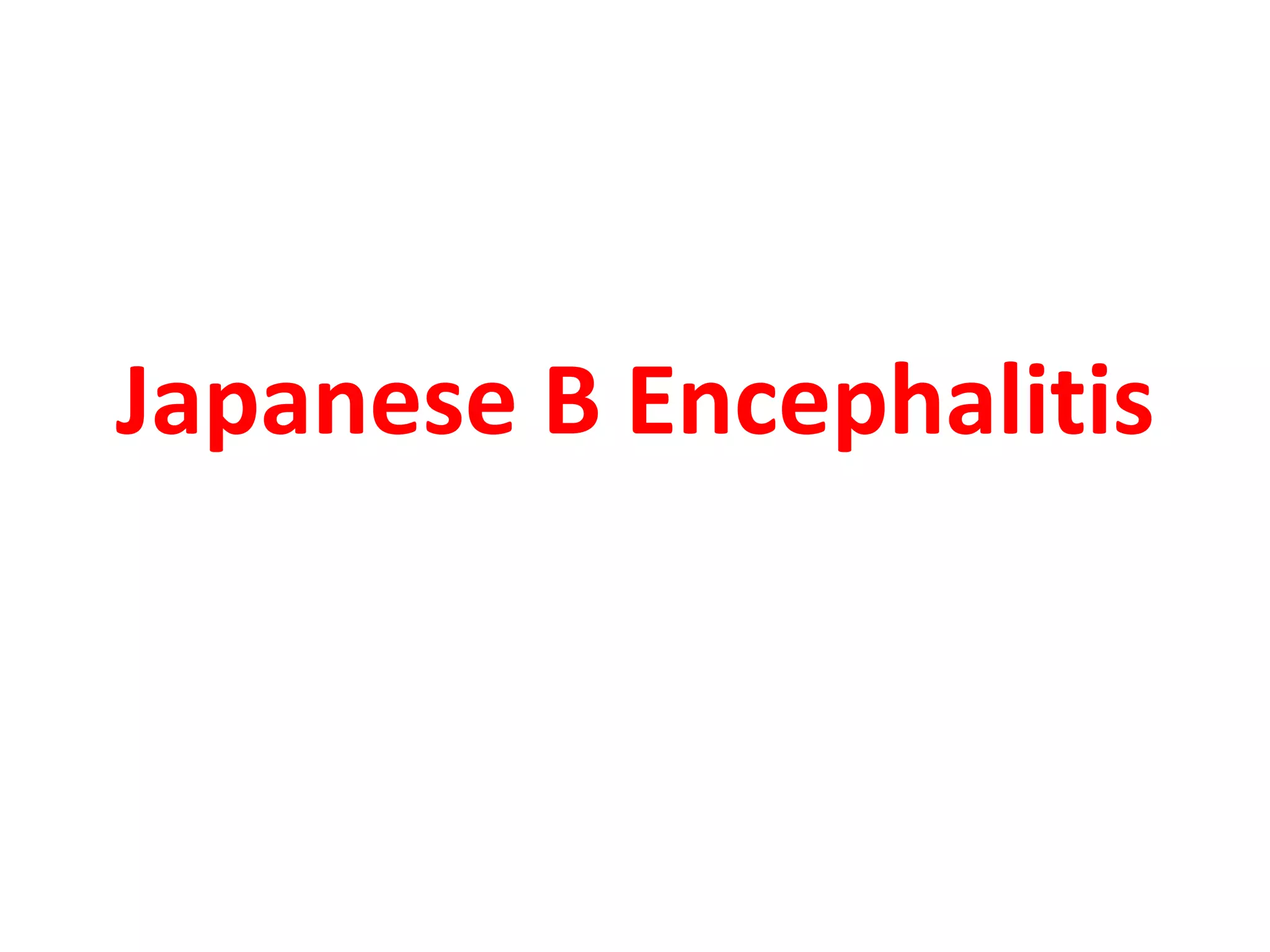 Japanese B Encephalitis
 