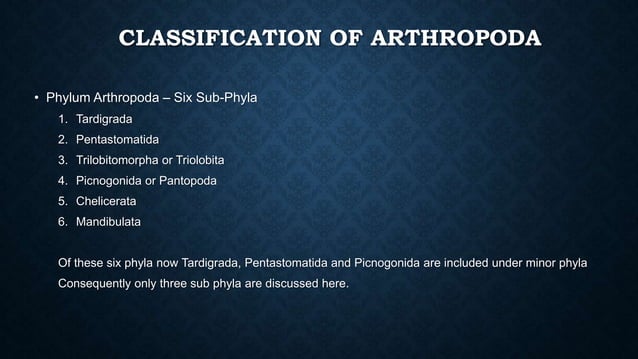 Arthropoda characters & classification | PPTX | Biological Sciences ...