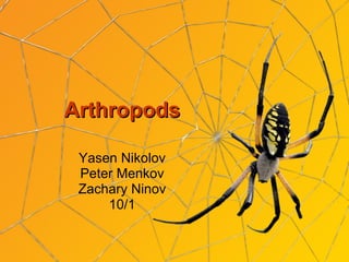 Arthropods Yasen Nikolov Peter Menkov Zachary Ninov 10/1 