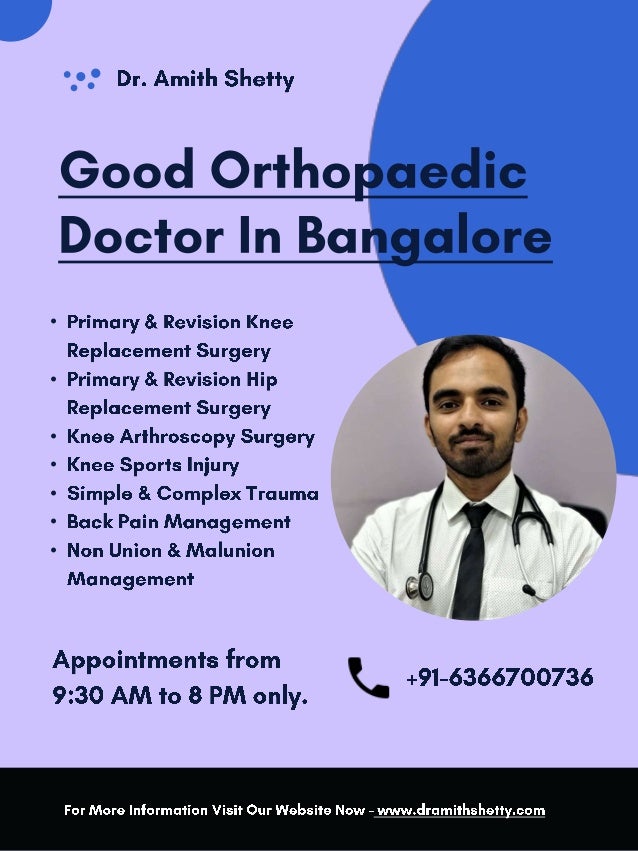 Best Orthopaedic Doctor In Bangalore Dr. Amith Shetty