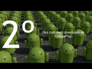 2º País com mais downloads no 
GooglePlay. 
 