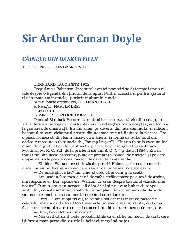 Arthur Conan Doyle Cainele Din Baskerville