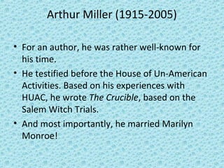Arthur miller and the american dream | PPT