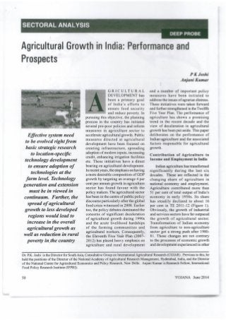 IFPRI: Agricultural Growth India: Performance and Prospects