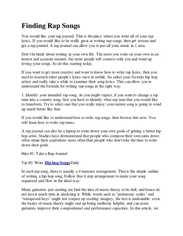 Finding Rap Songs You Would Like Your Journal This Is The Place Where Will