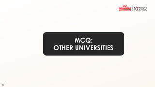 37
MCQ:
OTHER UNIVERSITIES
 