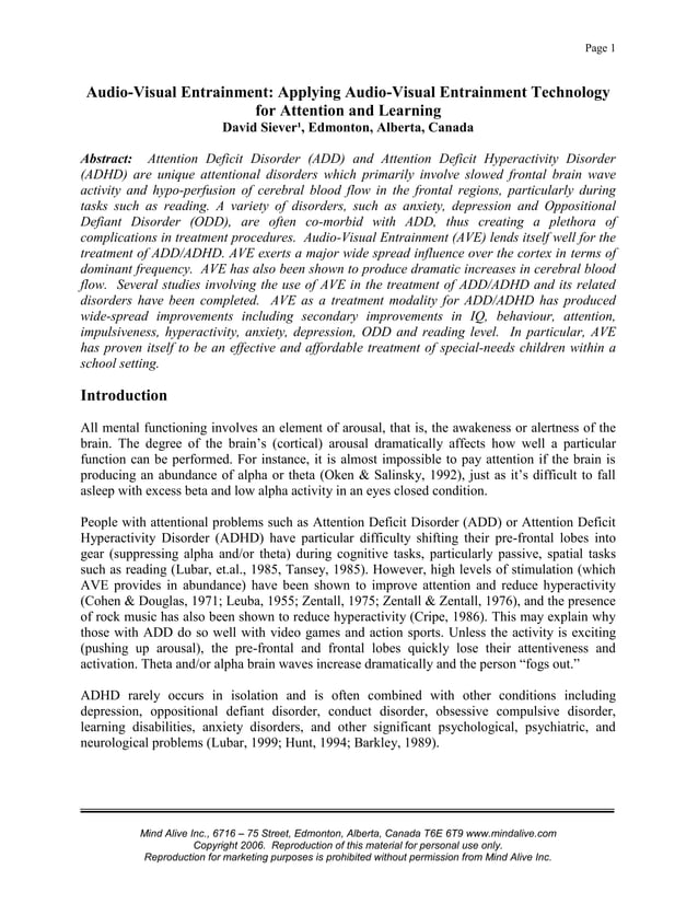 AudioVisual Entrainment Applying AudioVisual Entrainment Technology