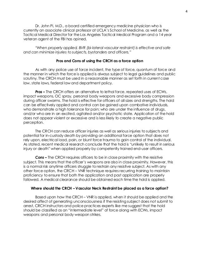 Forensic Force Series The Return of the Carotid Restraint Control Ho…