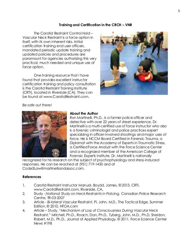 Forensic Force Series The Return of the Carotid Restraint Control Ho…