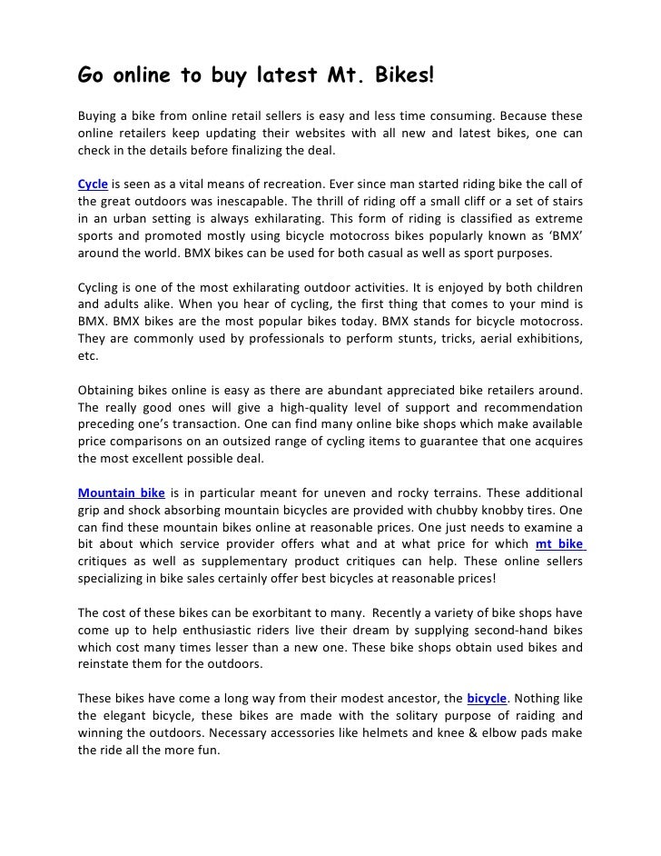 online used bike store