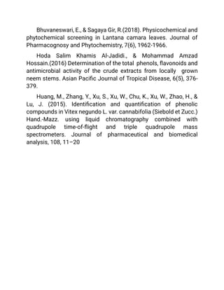 A REPORT ON QUALITATIVE ANALYSIS OF SECONDARY METABOLITES | PDF