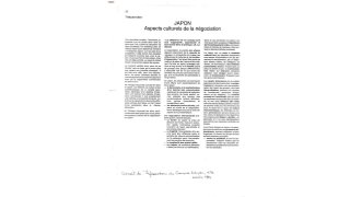 Article  - Aspects Culturels de la Negociation au Japon - OBCE 1994