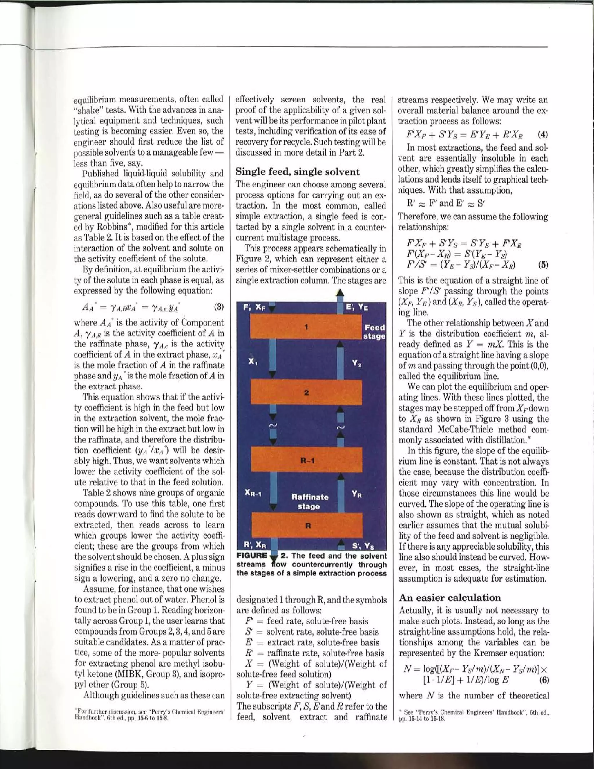 A Fresh Look At Liquid-Liquid Extraction: CHEMICAL ENGINEERING ...