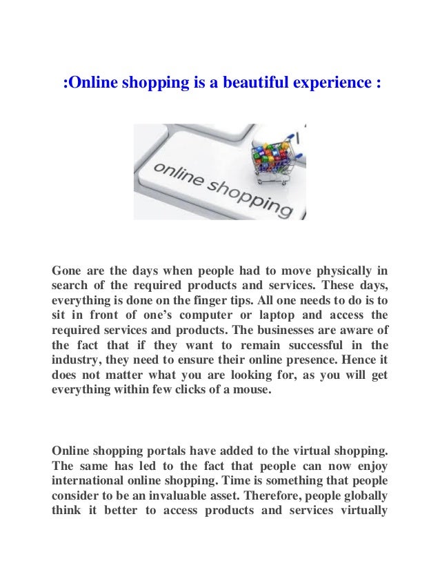 Article online shopping is a beautiful experience22 oct 2019