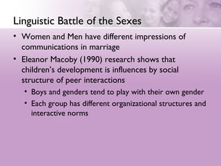 Article Outline Tannen's Sex, Lies, and Conversation | PPT