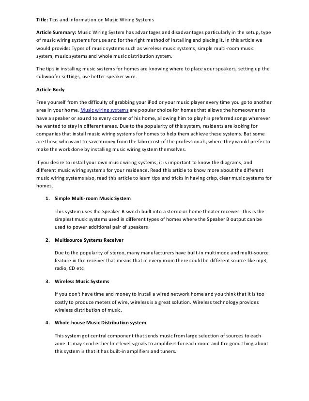 whole house music system