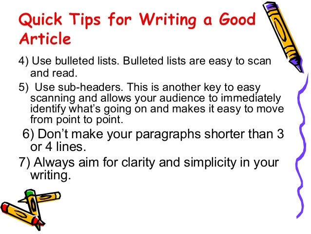 Article writing tips