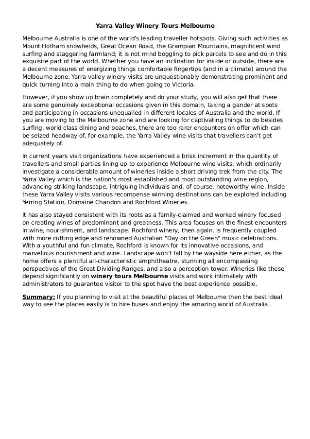 Yarra Valley Winery Tours Melbourne