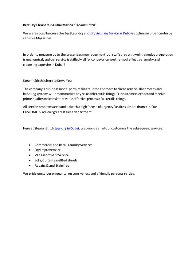 Laundry in Dubai Marina