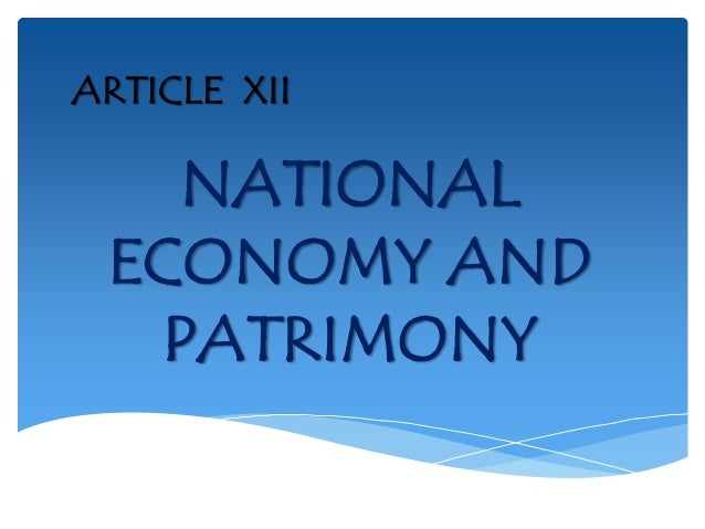 national economy and patrimony essay