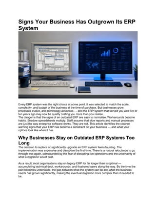 10 Signs Your Business Has Outgrown Its ERP System and How to Decide ...