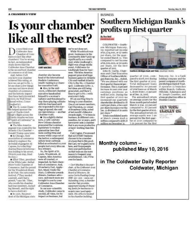 Coldwater selected as 2nd best Chamber in U.S.