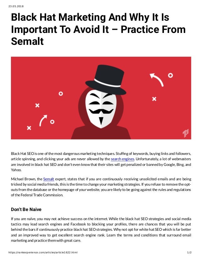 Black Hat Marketing And Why It Is Important To Avoid It - Practics From ...