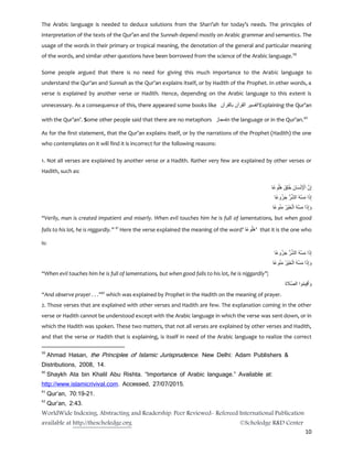 INTERROGATING THE IMPORTANCE AND RELEVANCE OF ARABIC LANGUAGE TO THE ...