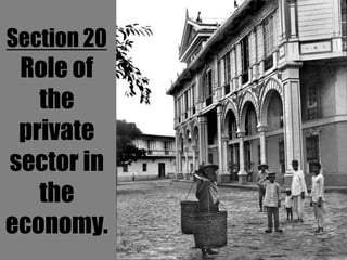 Section 20
 Role of
   the
 private
sector in
   the
economy.
 