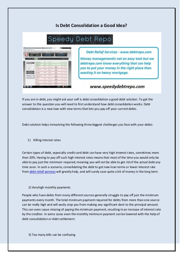 Is Debt Consolidation a Good Idea?