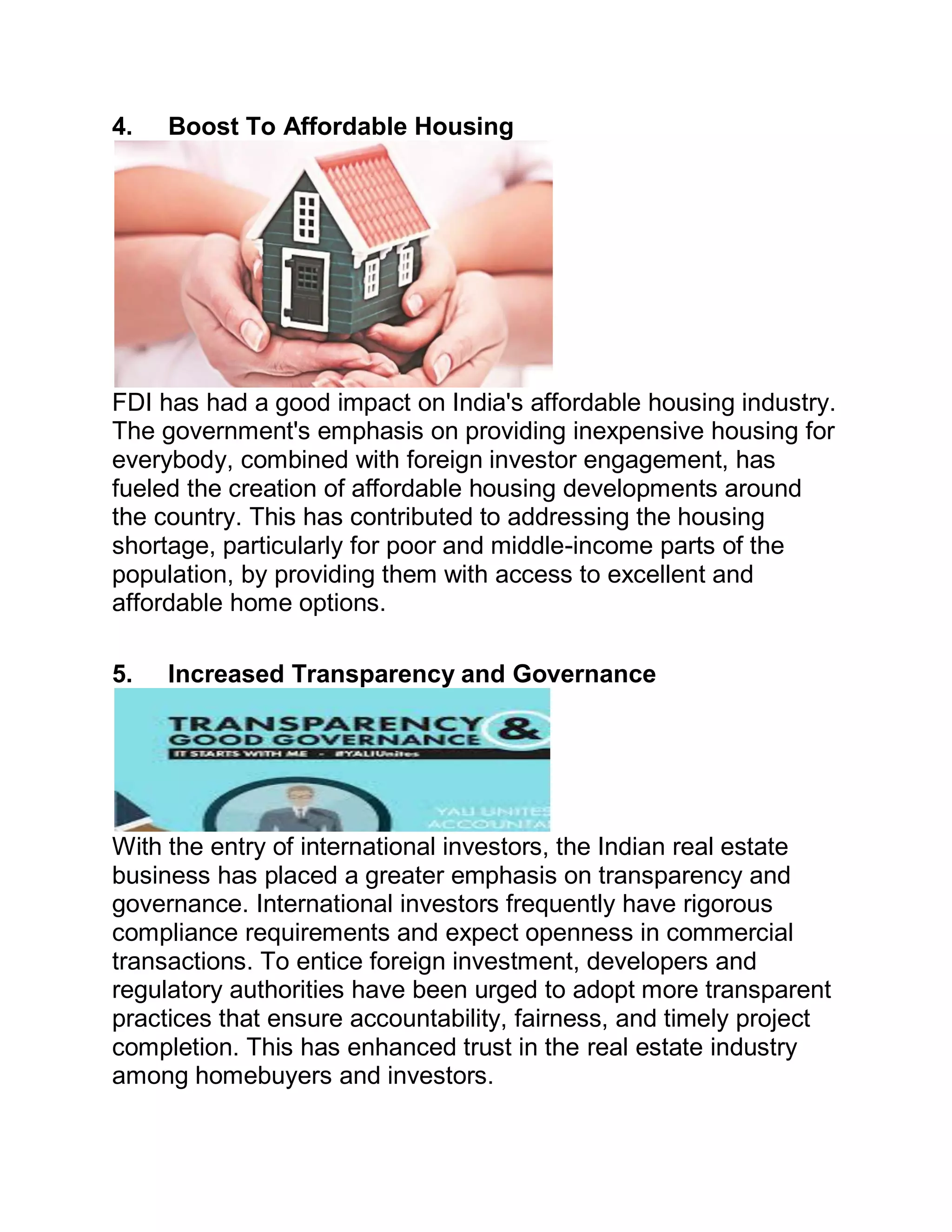 THE IMPACT OF FDI IN INDIAN REAL ESTATE PDF