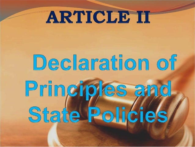 THE 1987 CONSTITUTION OF THE REPUBLIC OF THE PHILIPPINES – ARTICLE II