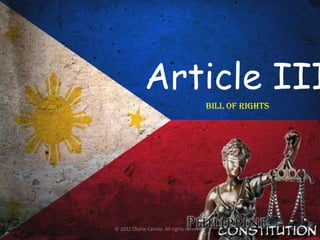 Article III
                                             BILL OF RIGHTS




© 2012 Charie Camilo. All rights reserved.
 