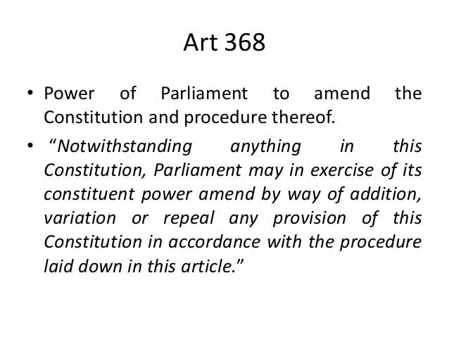 Article 368 & 370