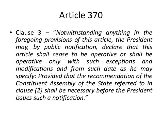 Article 368 & 370