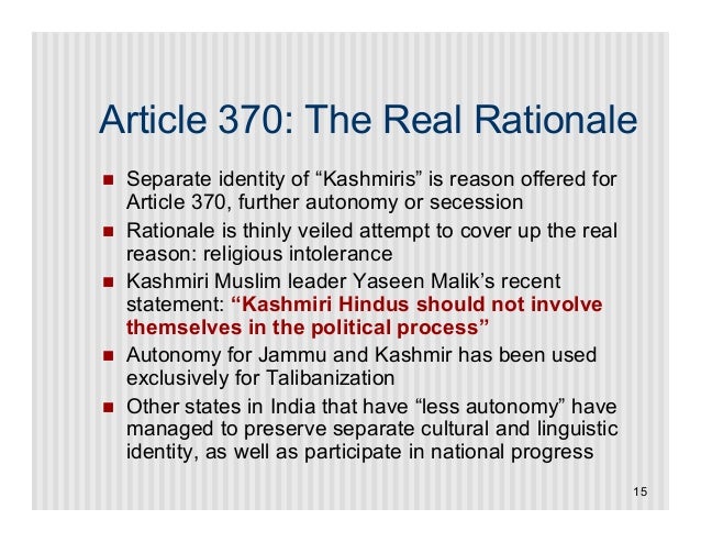 article 370 There is currently no proposal to scrap article 370 which gives special status to jammu and kashmir, union minister of state for home hansraj gangaram ahir informed the lok sabha today. article 370 There is currently no proposal to scrap article 370 which gives special status to jammu and kashmir, union minister of state for home hansraj gangaram ahir informed the lok sabha today.