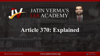 Article 370: Explained
 