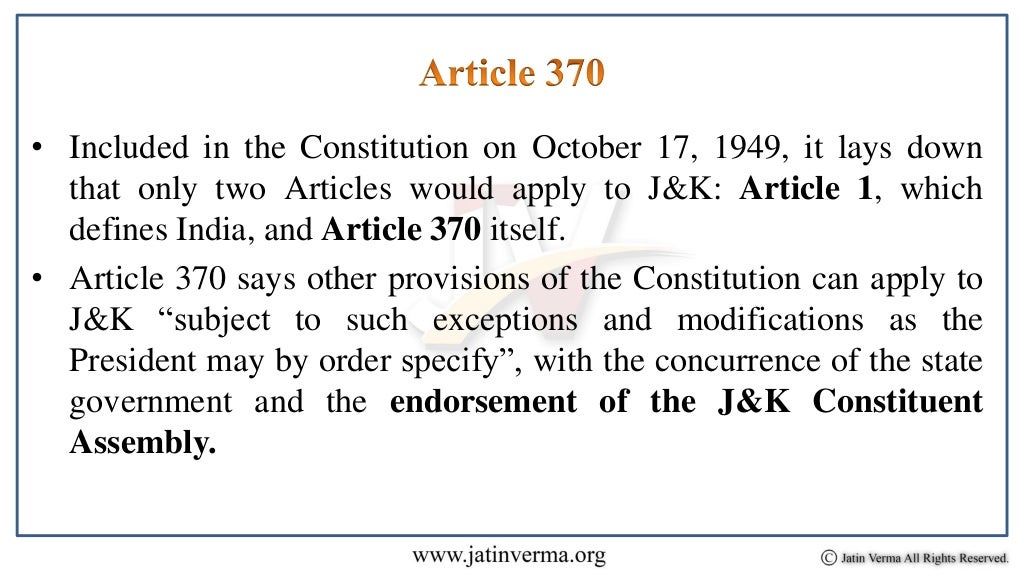 write about article 370