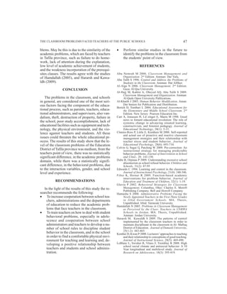 Classroom problem faced teacher in private school | PDF